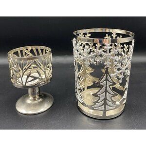 Bath & Body Works Mini 1.3 oz Pedestal Candle & 6 oz Holder Set Assorted Snow